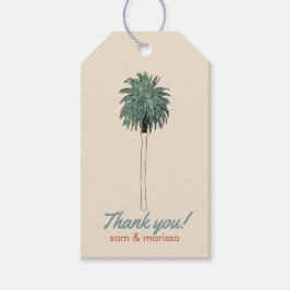 Para Presente Obrigado Etiqueta com Palm Tree