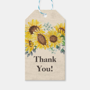 Para Presente obrigado floral de girassol, sua etiqueta de prese