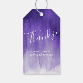 Para Presente Obrigado roxo de abstrato de casamento ou etiqueta