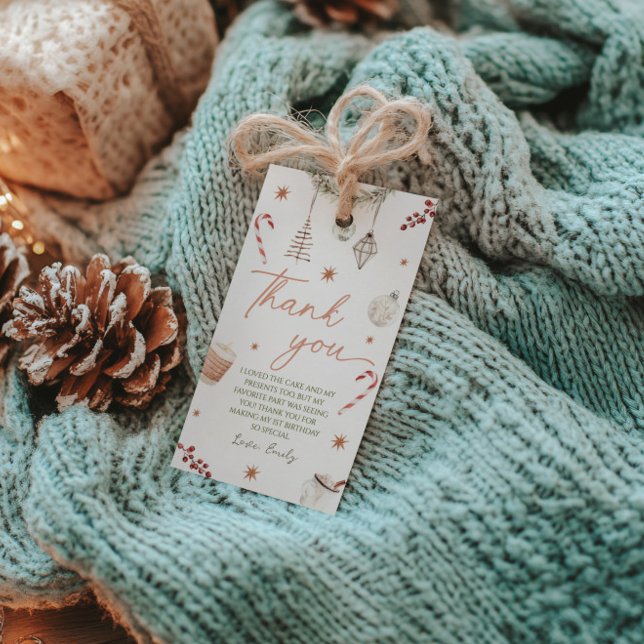 Para Presente Oh, Que Bela Etiqueta De Aniversário De Natal (Criador carregado)