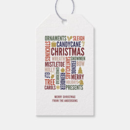 Para Presente Palavras de Natal Etiqueta de presentes de Natal