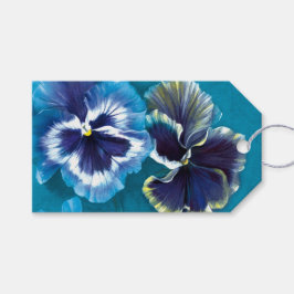 Para Presente Pansy belas artes pintando etiqueta azul de presen