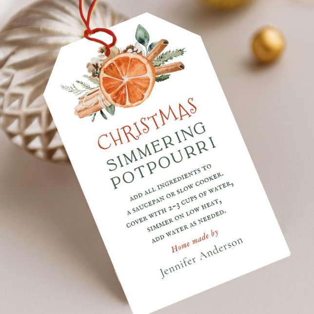 Para Presente Parada de Natal Simmering Potpourri - Etiqueta de  (Criador carregado)