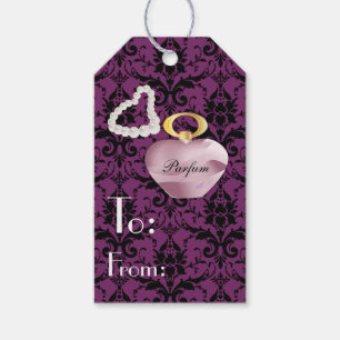 Para Presente Parfum & Pearls Roxo & Preto - Etiqueta de present