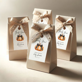 Para Presente Pequena Chá de fraldas de Abóbora Etiqueta