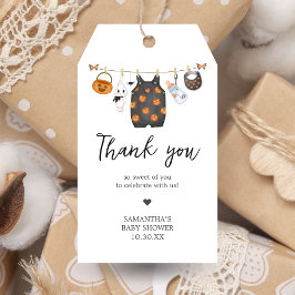 Para Presente Pequena etiqueta de Chá de fraldas de Boo Pumpkin 