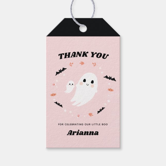 Para Presente Pequeno Boo Halloween Obrigado, etiqueta (Frente)