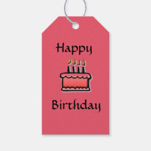 Para Presente Pink Birthday Cake Theme Happy Birthday - Etiqueta