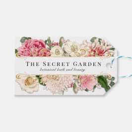 Para Presente Preço Etiqueta Suavização Dourada Floral Branca Vi