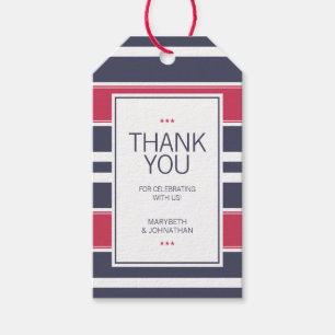 Para Presente Preppy Red, White & Blue Strike Obrigado Etiqueta 