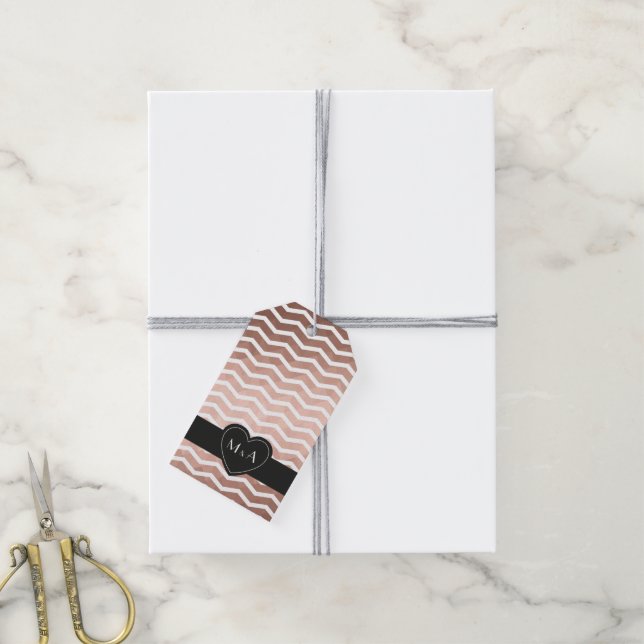 Para Presente Rosa de Chic - obrigado moderno - sua etiqueta de  (Com cordão)