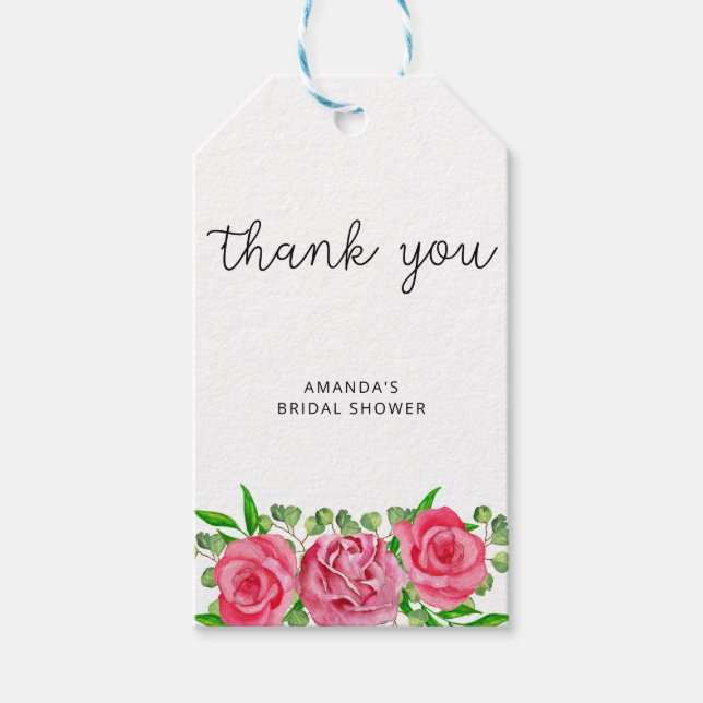 Para Presente Rosa obrigado chá de panela você etiqueta (Frente)