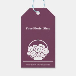 Para Presente 🌷 Roxo Personalizado e Etiqueta Florista Branca
