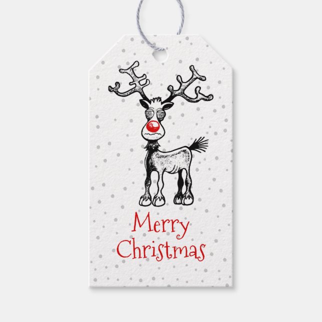 Para Presente Rudolph Reindeer - Etiqueta de presentes (Frente)