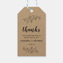 Rustic kraft Wedding Favor obrigados de Etiqueta P