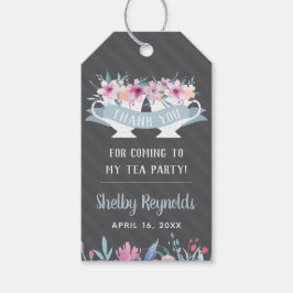Para Presente Tea Party Obrigado A Favor Da Etiqueta Com Flores