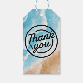 Para Presente Tema da praia do Oceano Obrigado Etiqueta do prese