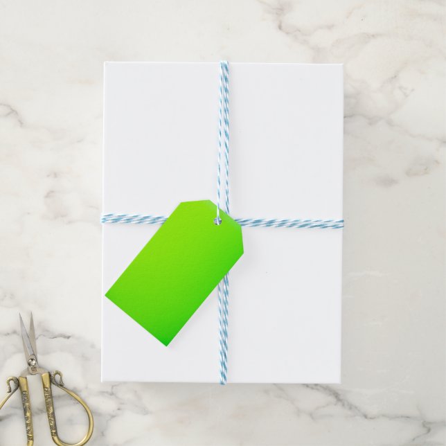 Para Presente Uma etiqueta de papel retangular verde brilhante (Com cordão)