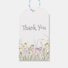 Para Presente Watercolor Wildflower Obrigado Etiqueta