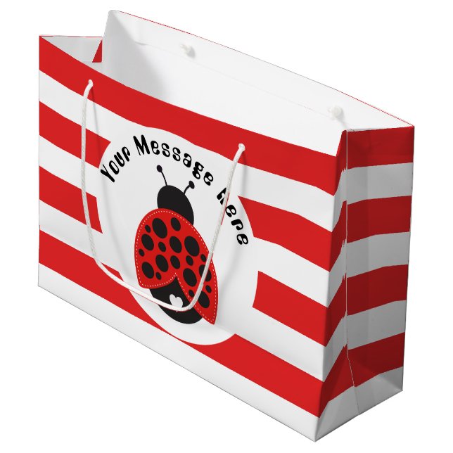 Para Presentes Grande Pequeno sacola de mensagens de adição de joybug (Frente inclinada)