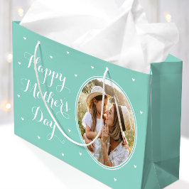Para Presentes Grande Sacola Materna Personalizada com Fotos - Branco Me