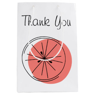 Para Presentes Média Citrus Pink Obrigado, meio de sacola de presente