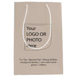 Para Presentes Média Tendência Cor - Sacola de Presente Logo Taupe Suav