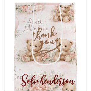 Para Presentes Média ursinho corado sacola de favor floral