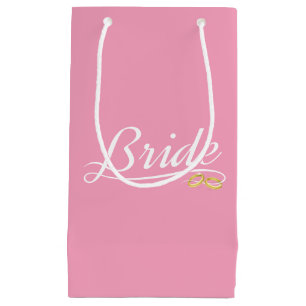 Para Presentes Pequena Noiva Elegante Calligraphy de Casamento Sacola d