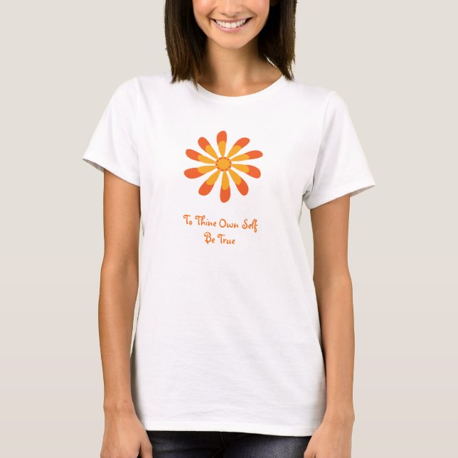 Para Próprio Ser Verdadeiro Camiseta Da Flor Retro (Frente)