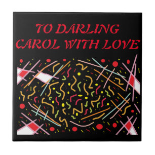 Para querido Carol com amor design preto vermelho