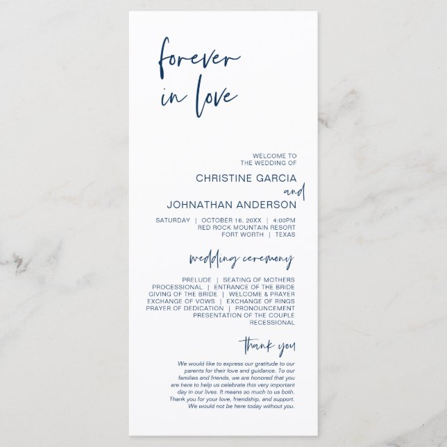 Para sempre apaixonado, Programa de Casamento Azul (Frente)
