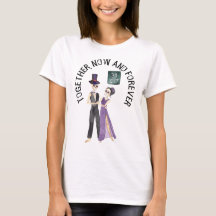 Para sempre após a camisa básica do Casal esquelet