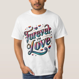 Para sempre em amor à camiseta romântica