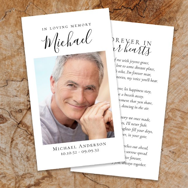 Para sempre em nosso Cartão de Oração Memorial (Criador carregado)