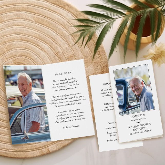 Para sempre em nosso Cartaz de Oração Memorial Fot (Memorial Prayer Card with photos, poem and mini eulogy - by Darling & May)