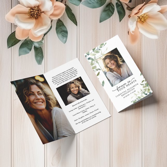 Para sempre em nosso coração Pequeno Cartão Funera (Forever in Our Hearts Small Funeral Prayer Card)