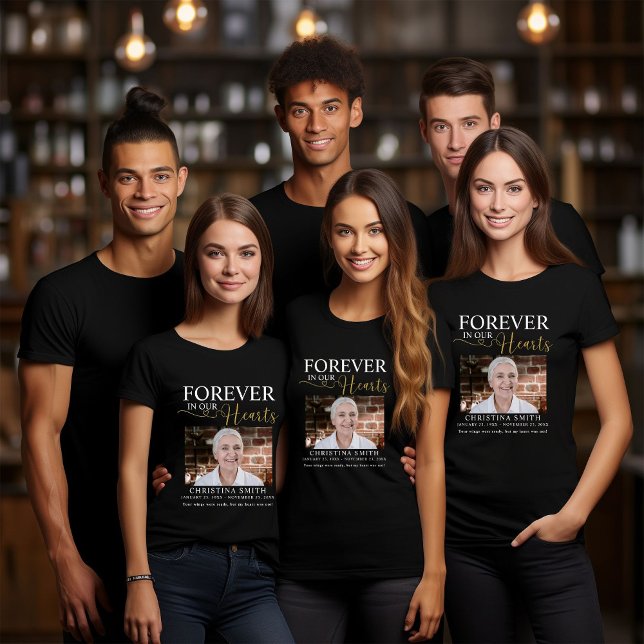 Para sempre em nossos corações Funeral Foto Memori (Criador carregado)