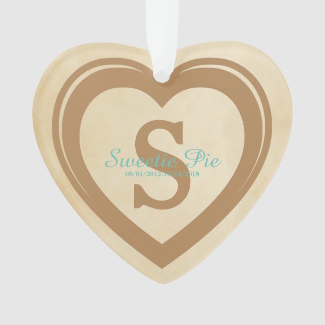 Para sempre no meu Ornamento Memorial do Coração (Frente)