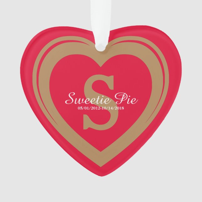 Para sempre no meu Ornamento Memorial Vermelho do  (Frente)