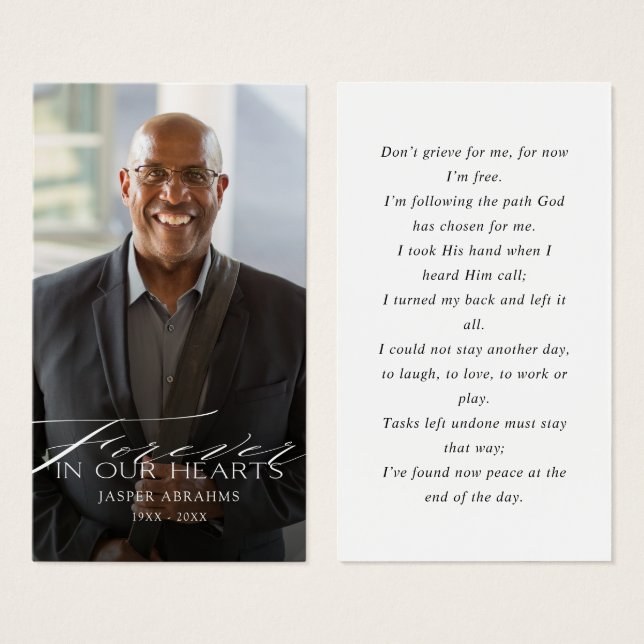 Para sempre no nosso Cartão de condolências de Fot (Frente & Verso)