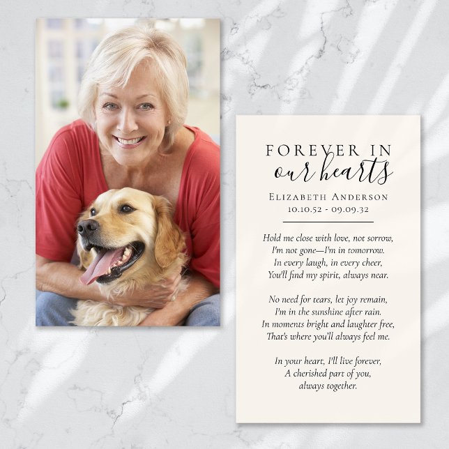 Para sempre no nosso coração Foto Cartão de Oração (Criador carregado)