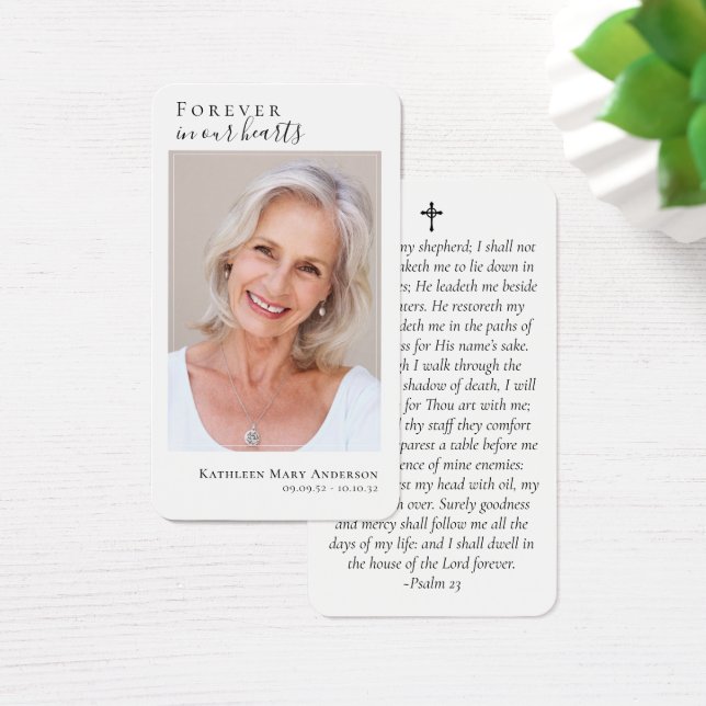 Para sempre no nosso coração Foto Memorial Prayer  (Mesa)