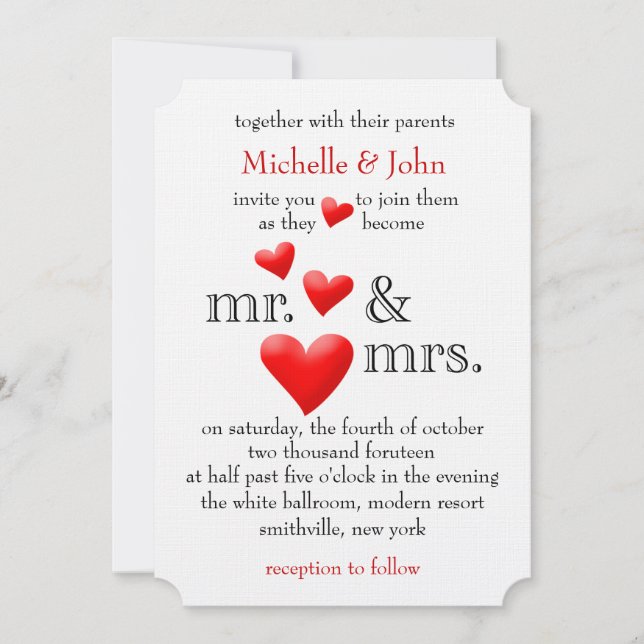 Para ser Sr. & Sra. Casamento Convite (Frente)