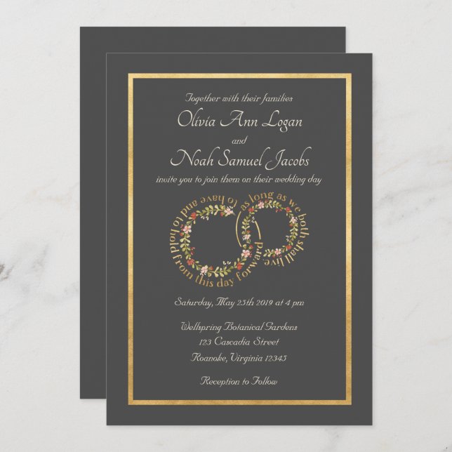 Para Ter E Para Fazer Cinzas De Convite De Casamen (Frente/Verso)