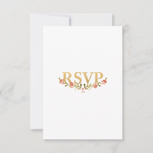Para Ter E Para Ter Uma Placa RSVP De Casamento Fl (Frente)