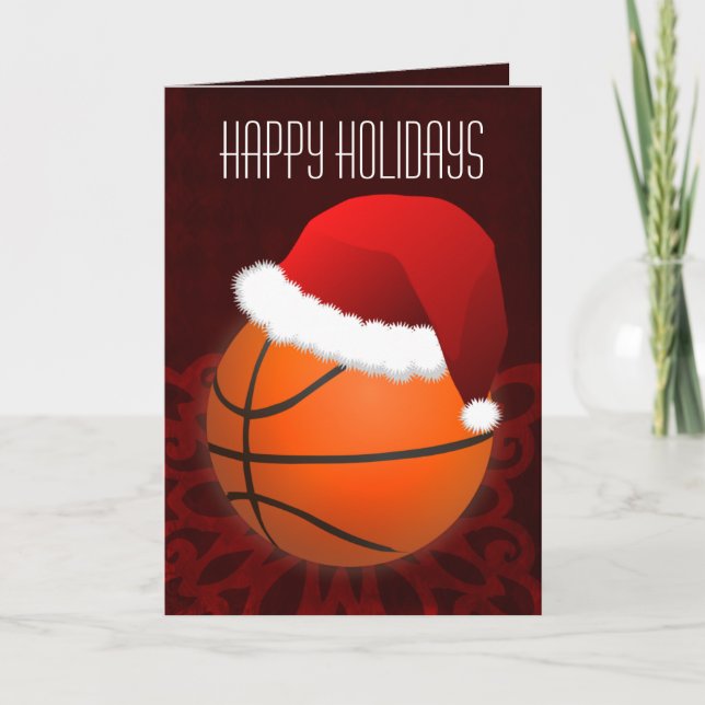 para um jogador de basquete Cartões de Natal (Frente)