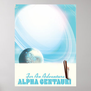 Para um poster Sci-fi de Aventura Retro Ski