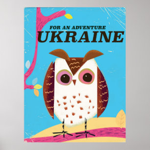 Para um poster vintage de risco da Ucrânia