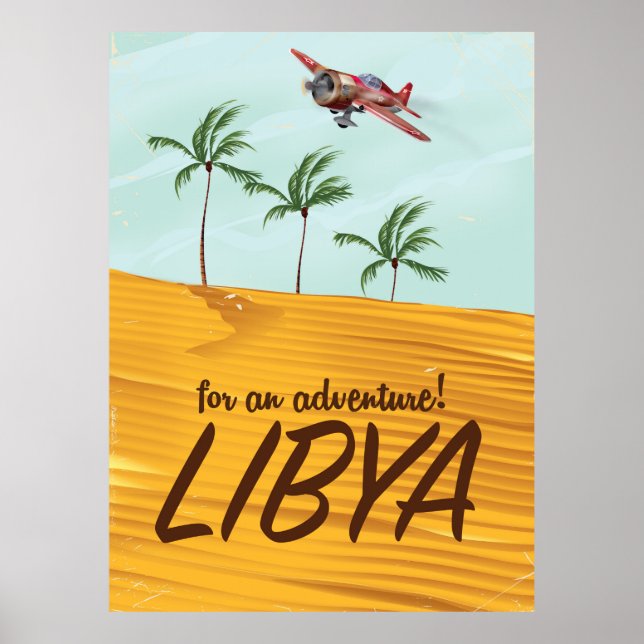 Para uma Aventura! Poster de viagens Líbia (Frente)